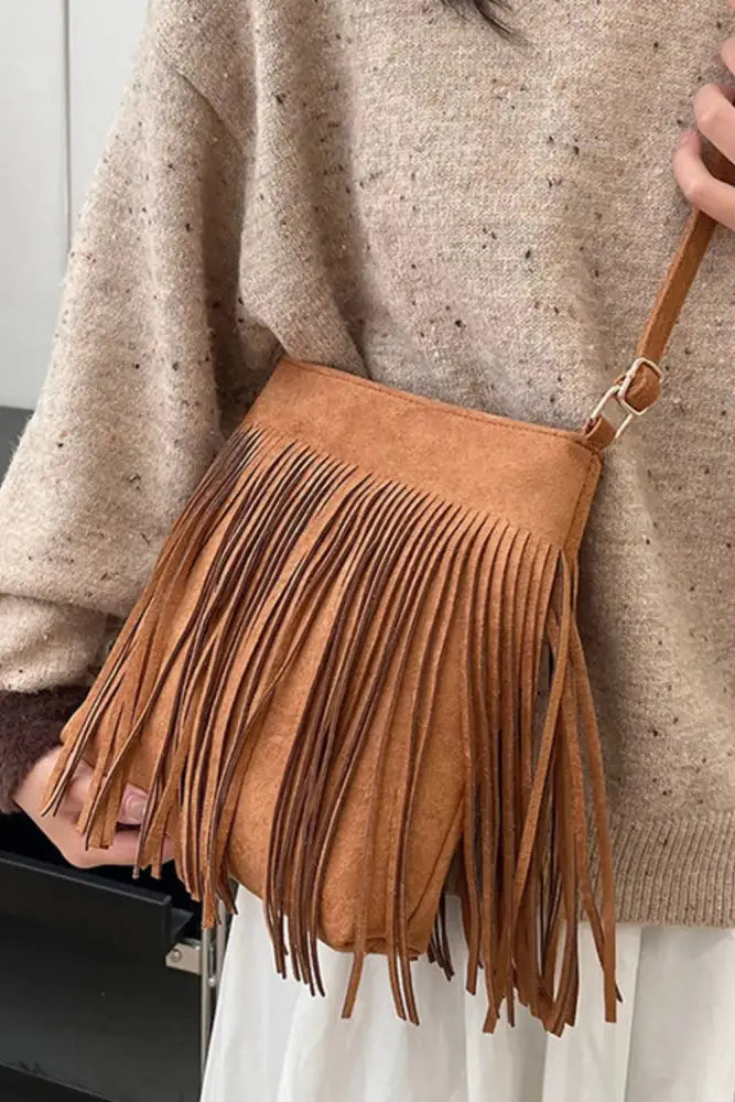 Suede Fringe Shoulder Bag – Soulmate Wear Accessory | same ANTHEM