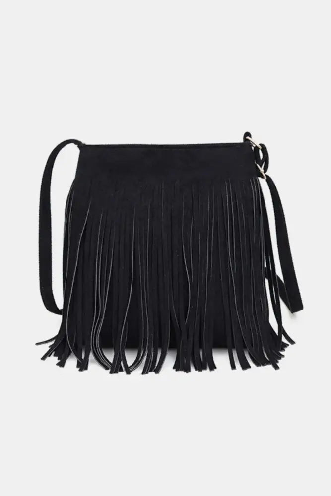 Suede Fringe Shoulder Bag – Soulmate Wear Accessory | same ANTHEM - Black / One Size