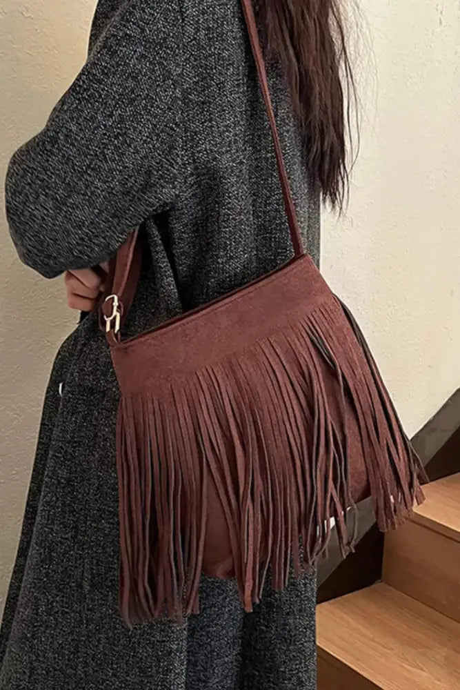 Suede Fringe Shoulder Bag – Soulmate Wear Accessory | same ANTHEM