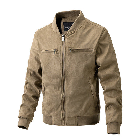 Suede Stand Collar Men’s Jacket – Classic Casual with Street Soul | same ANTHEM