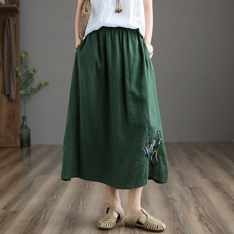 Summer Retro Soulmate Skirt – Lover’s Cotton & Linen Skirt for Friends & Free Spirits - Skirt