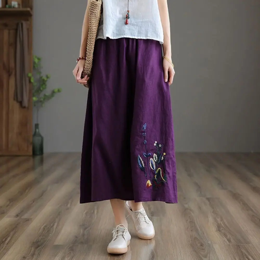 Summer Retro Soulmate Skirt – Lover’s Cotton & Linen Skirt for Friends & Free Spirits - Skirt