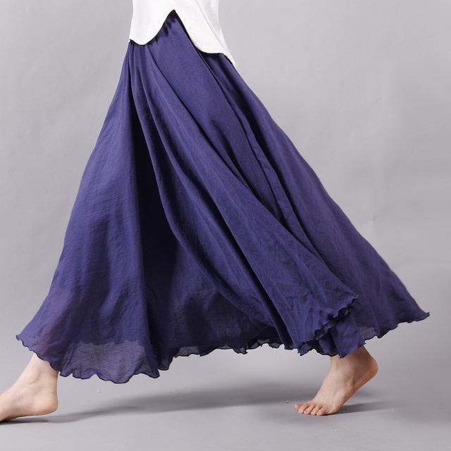 Summer Saia Skirt | Cotton & Linen Style for Lovers & Soulmates | Same ANTHEM - Navy / L