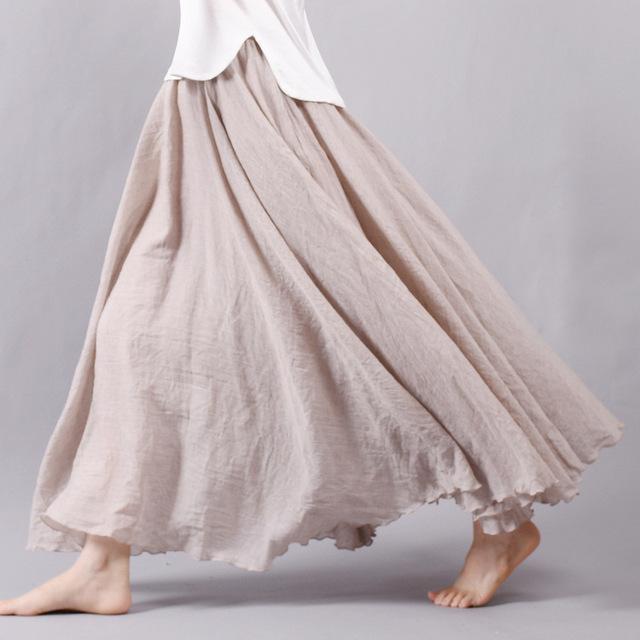 Summer Saia Skirt | Cotton & Linen Style for Lovers & Soulmates | Same ANTHEM - Beige / L