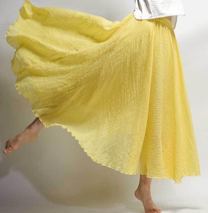 Summer Saia Skirt | Cotton & Linen Style for Lovers & Soulmates | Same ANTHEM - Yellow / L