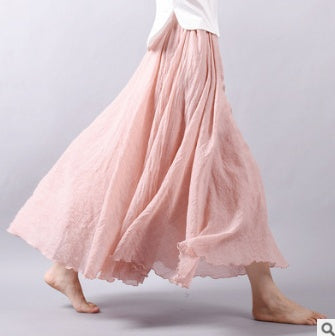 Summer Saia Skirt | Cotton & Linen Style for Lovers & Soulmates | Same ANTHEM - Coral / L