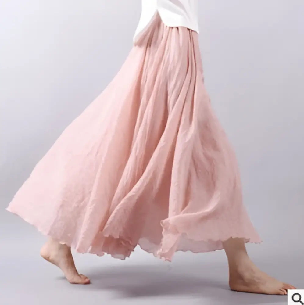 Summer Saia Skirt | Cotton & Linen Style for Lovers & Soulmates | Same ANTHEM - Coral / L