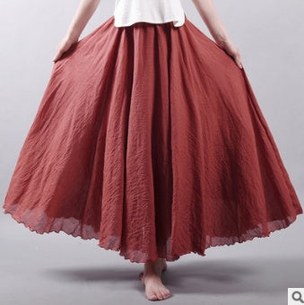 Summer Saia Skirt | Cotton & Linen Style for Lovers & Soulmates | Same ANTHEM - Rust red / L