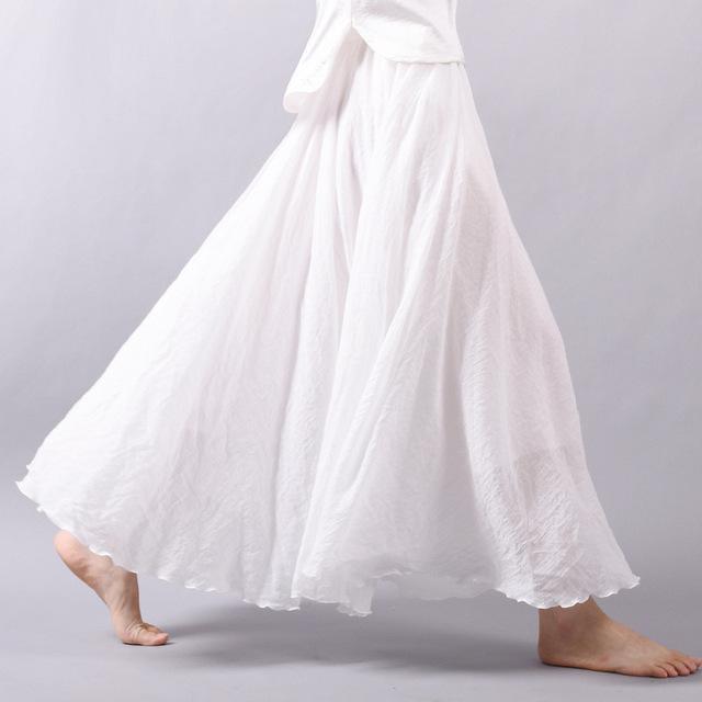 Summer Saia Skirt | Cotton & Linen Style for Lovers & Soulmates | Same ANTHEM - White / M