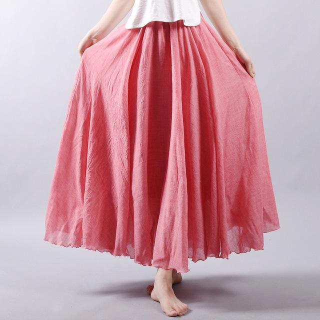 Summer Saia Skirt | Cotton & Linen Style for Lovers & Soulmates | Same ANTHEM - Rose / L