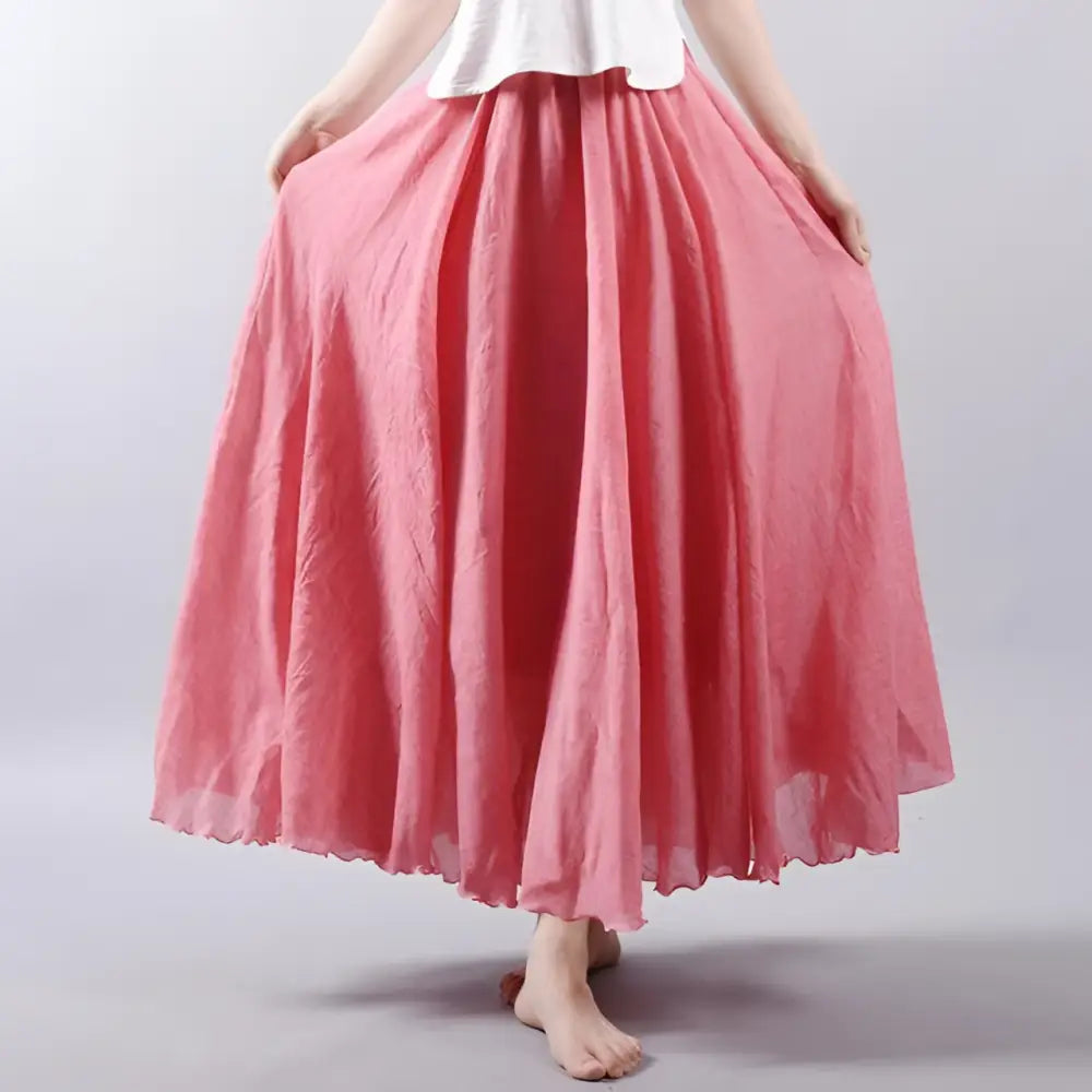 Summer Saia Skirt | Cotton & Linen Style for Lovers & Soulmates | Same ANTHEM - Rose / L