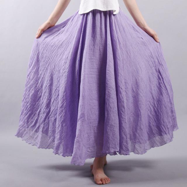 Summer Saia Skirt | Cotton & Linen Style for Lovers & Soulmates | Same ANTHEM - Purple / L