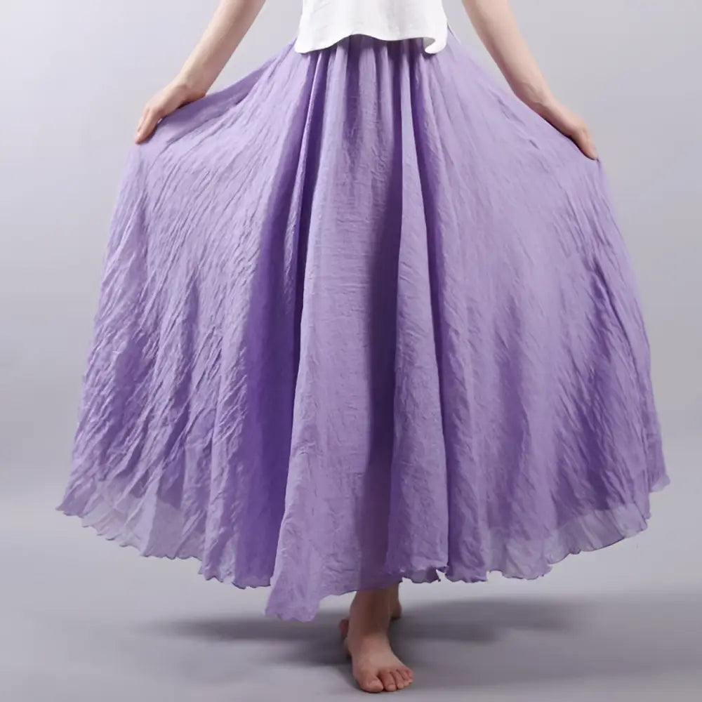 Summer Saia Skirt | Cotton & Linen Style for Lovers & Soulmates | Same ANTHEM - Purple / L