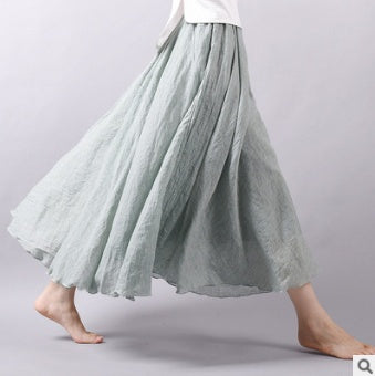 Summer Saia Skirt | Cotton & Linen Style for Lovers & Soulmates | Same ANTHEM - Light green / L