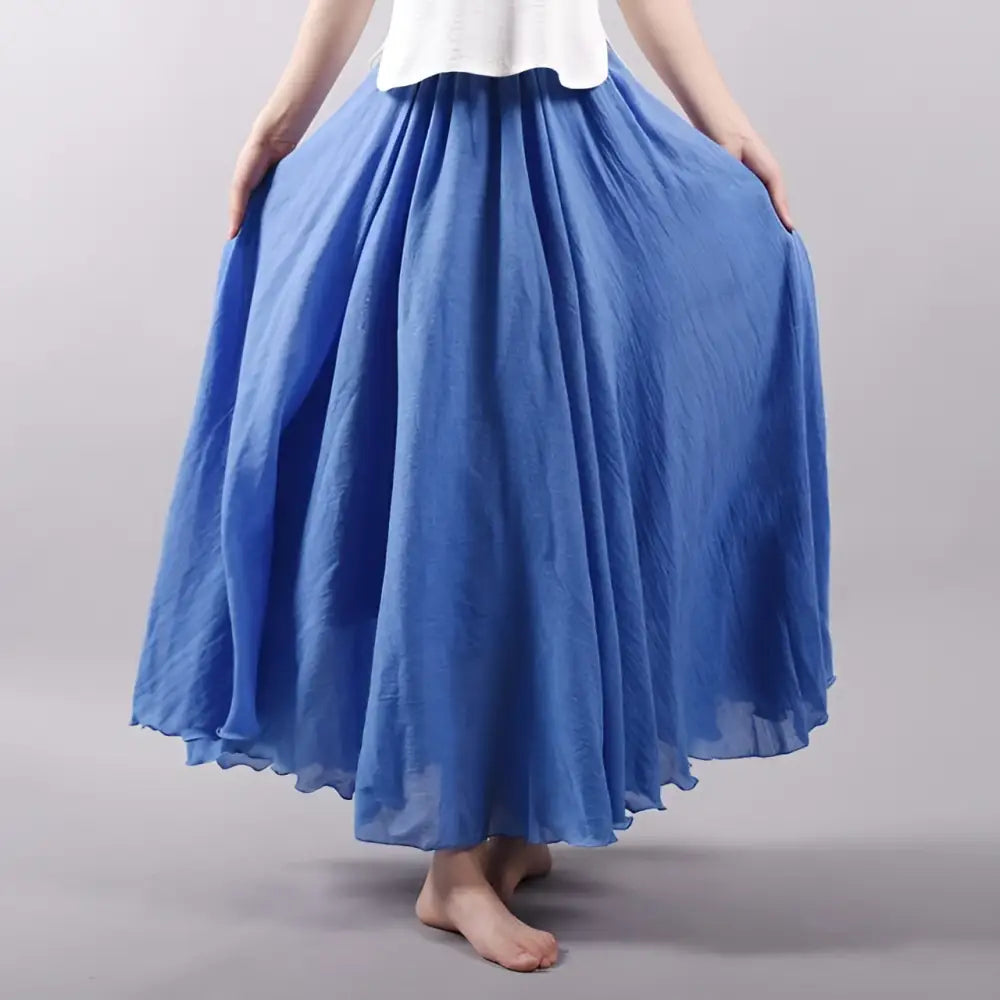 Summer Saia Skirt | Cotton & Linen Style for Lovers & Soulmates | Same ANTHEM - Dark blue / L