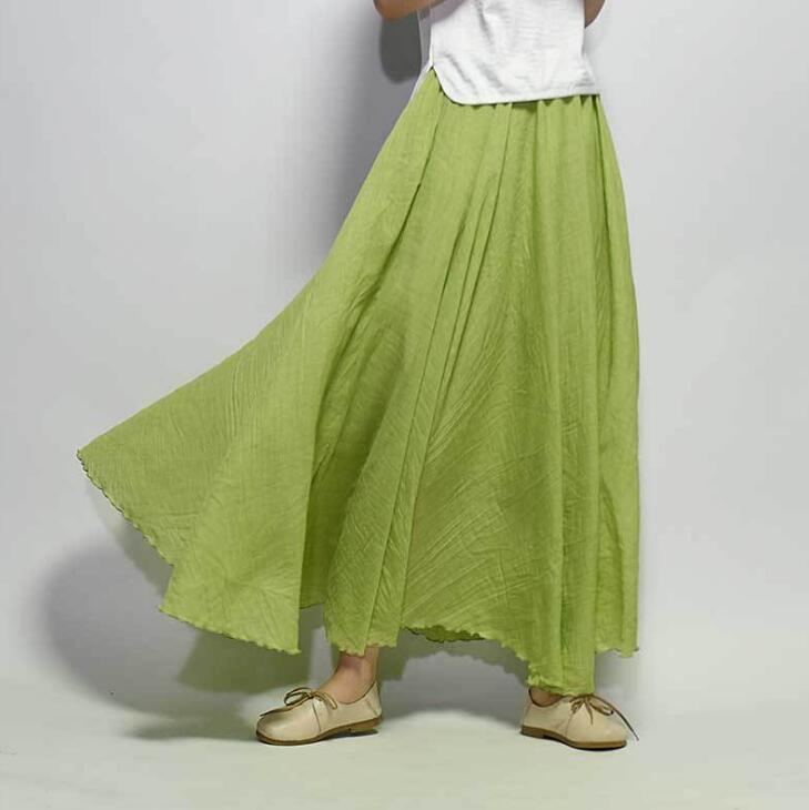Summer Saia Skirt | Cotton & Linen Style for Lovers & Soulmates | Same ANTHEM - Green01 / L