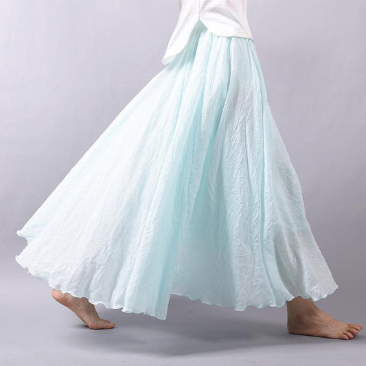 Summer Saia Skirt | Cotton & Linen Style for Lovers & Soulmates | Same ANTHEM - Light blue / L