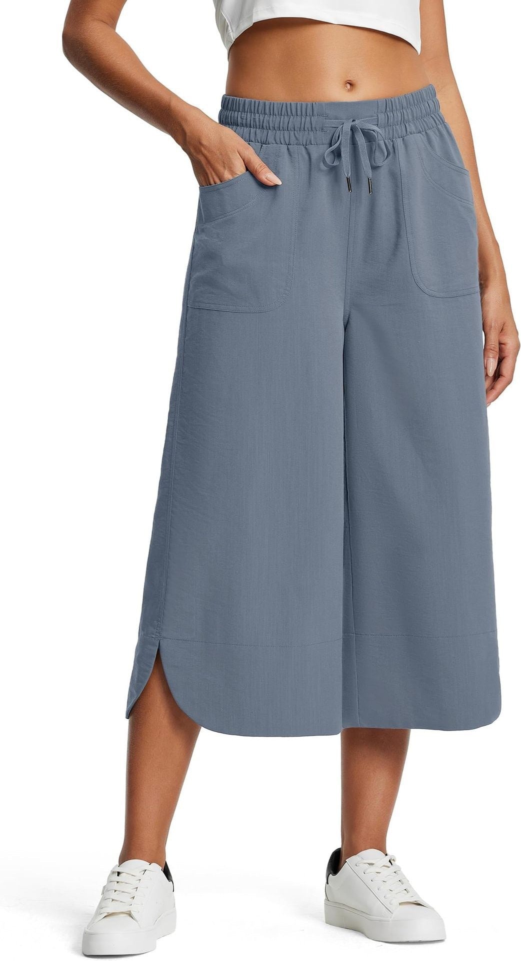Summer Wide Leg Cropped Pants – Casual Chic Loose Fit | same ANTHEM - Blue And Gray / L - Pants