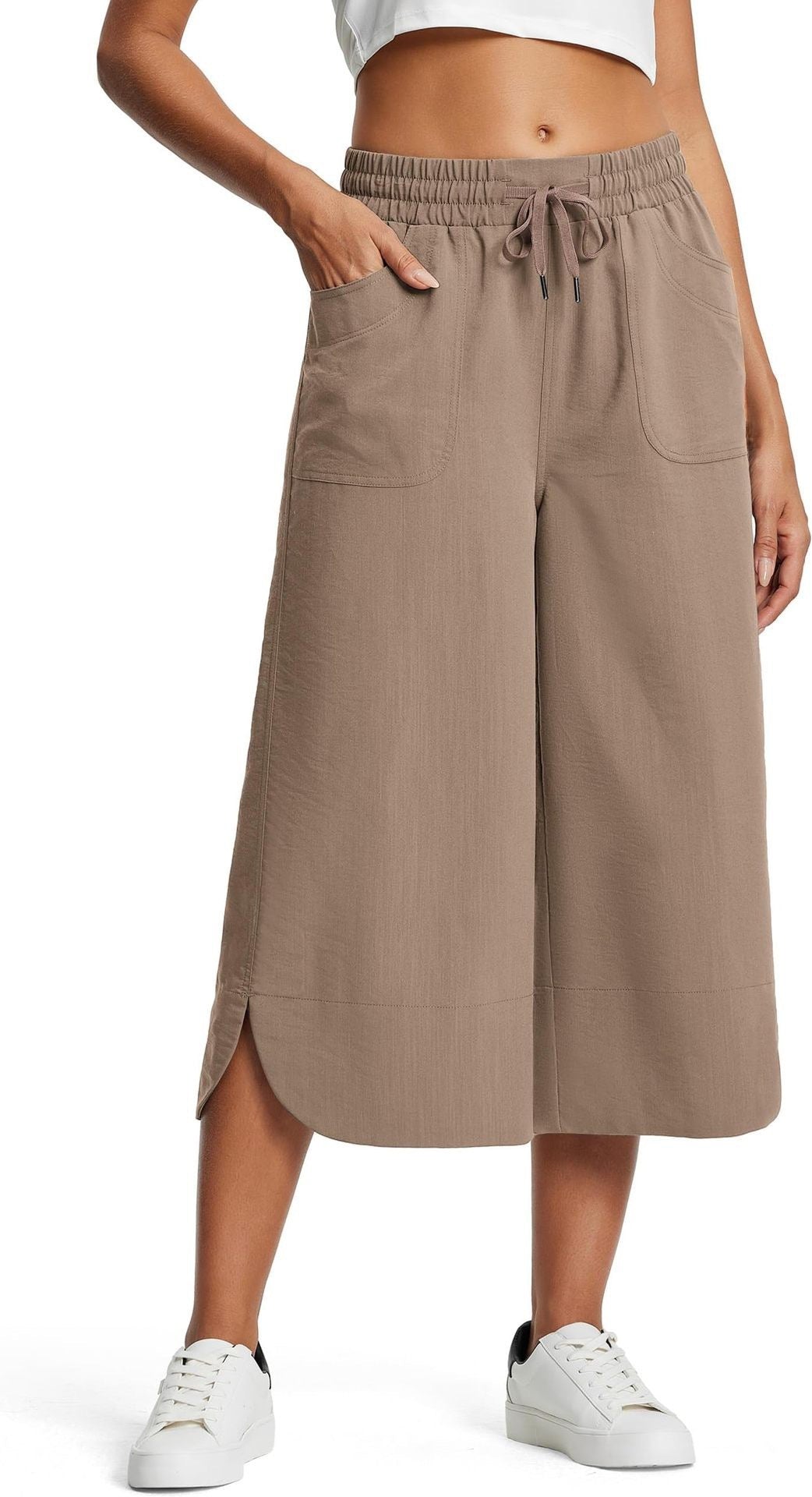 Summer Wide Leg Cropped Pants – Casual Chic Loose Fit | same ANTHEM - Khaki / L - Pants