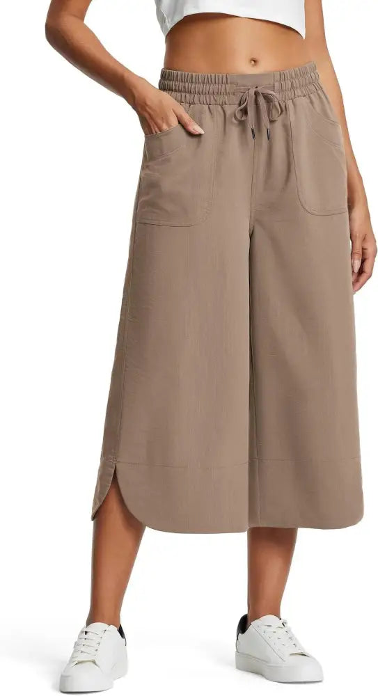 Summer Wide Leg Cropped Pants – Casual Chic Loose Fit | same ANTHEM - Khaki / L - Pants