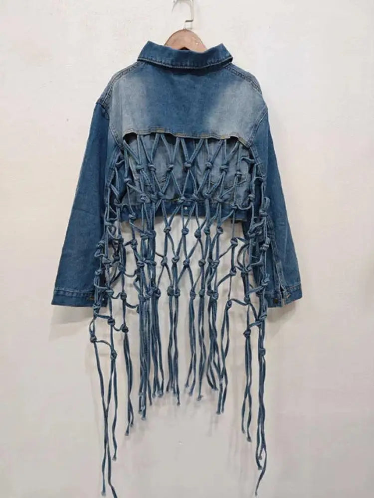 Tassel Denim Jacket – same ANTHEM | Soulmate Streetwear - blue / M