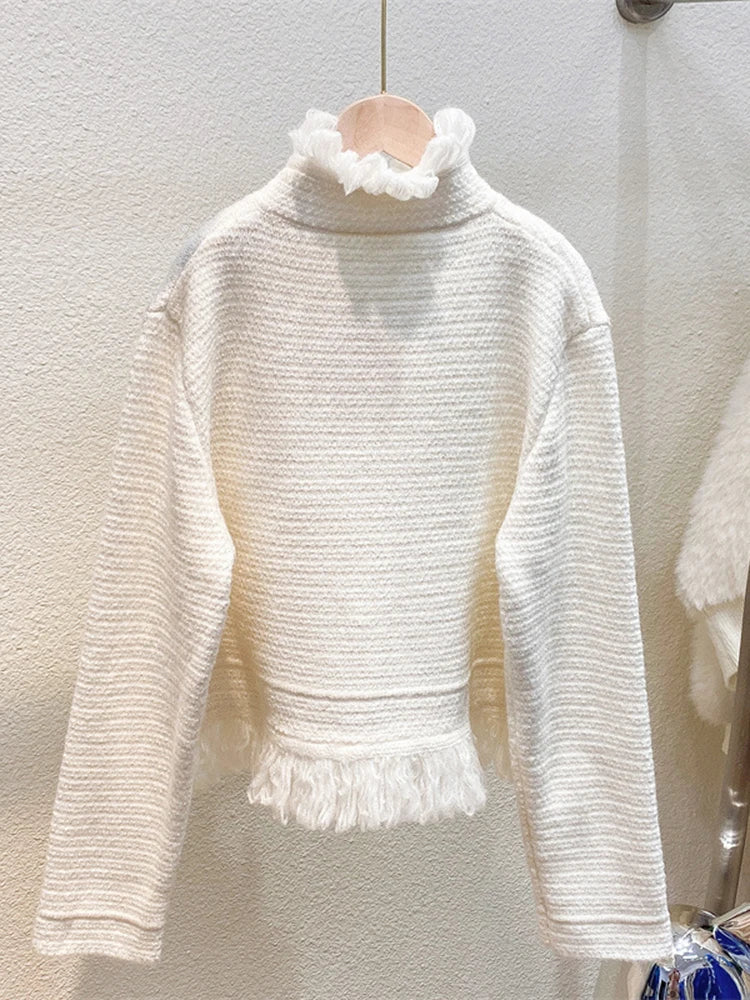 Tassel Fringe Knitted Cardigan – Dreamy Soulmate Streetwear | same ANTHEM - Beige / One Size