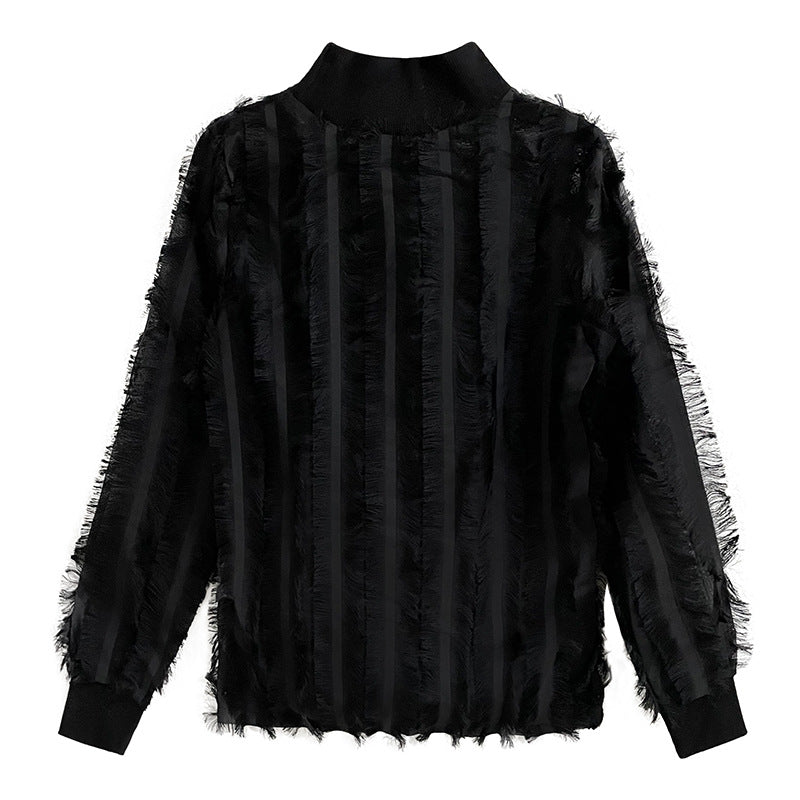 Tassel Patchwork T-Shirt – same ANTHEM | Dreamy Romantic French Classic Chic for Soulmates - Black / One size