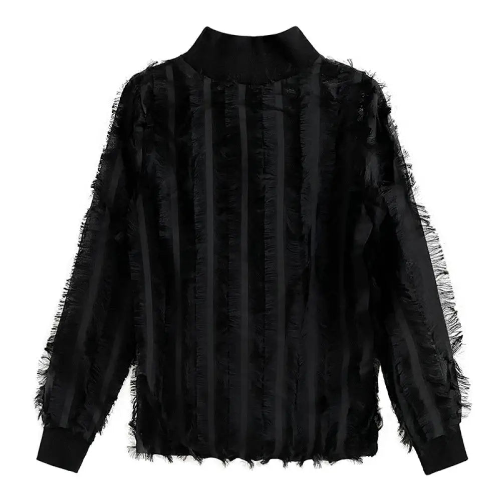Tassel Patchwork T-Shirt – same ANTHEM | Dreamy Romantic French Classic Chic for Soulmates - Black / One size