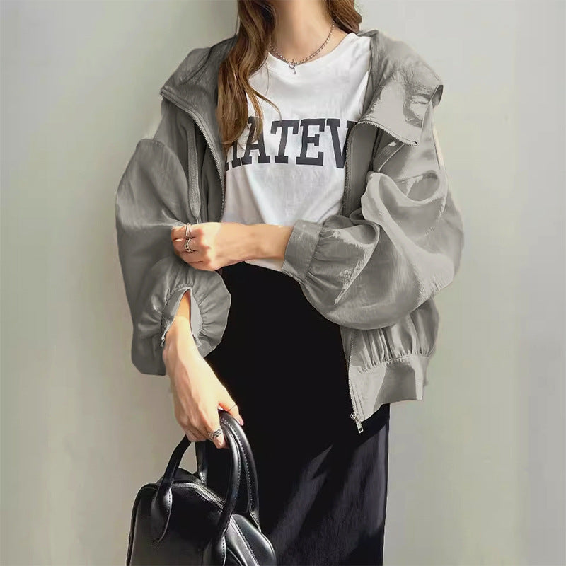 Thin Hooded Sun Protection Jacket – same ANTHEM. Soulmate Streetwear - Gray / Free Size