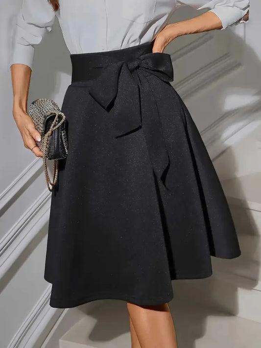 Tied Knee Length Skirt | same ANTHEM. - Black / S