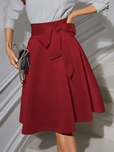 Tied Knee Length Skirt | same ANTHEM. - Red / S