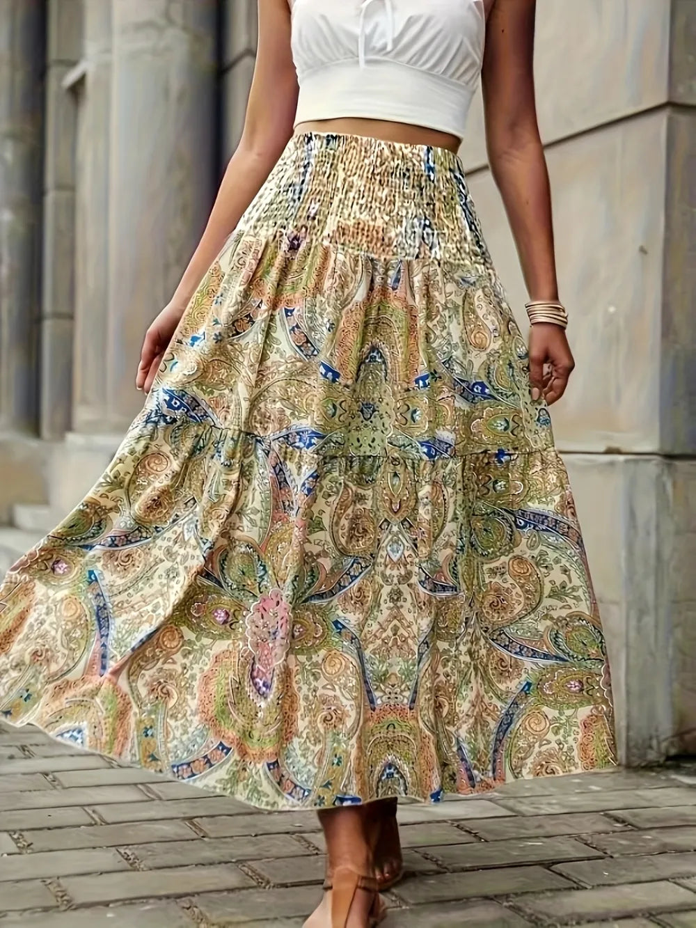 Tiered Boho High Waist Skirt – Free Spirit Romance | same ANTHEM - Sage / S