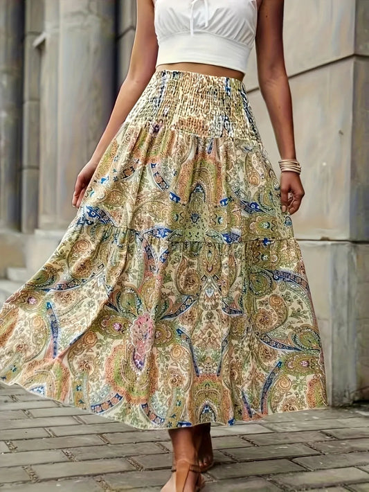 Tiered Boho High Waist Skirt – Free Spirit Romance | same ANTHEM - Sage / S