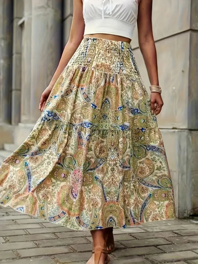 Tiered Boho High Waist Skirt – Free Spirit Romance | same ANTHEM - Sage / S