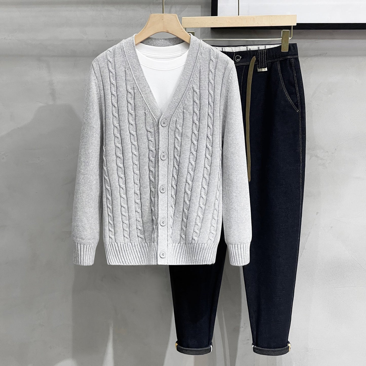 Timeless Men’s Knitted Jacket – Autumn Winter Elegance | same ANTHEM