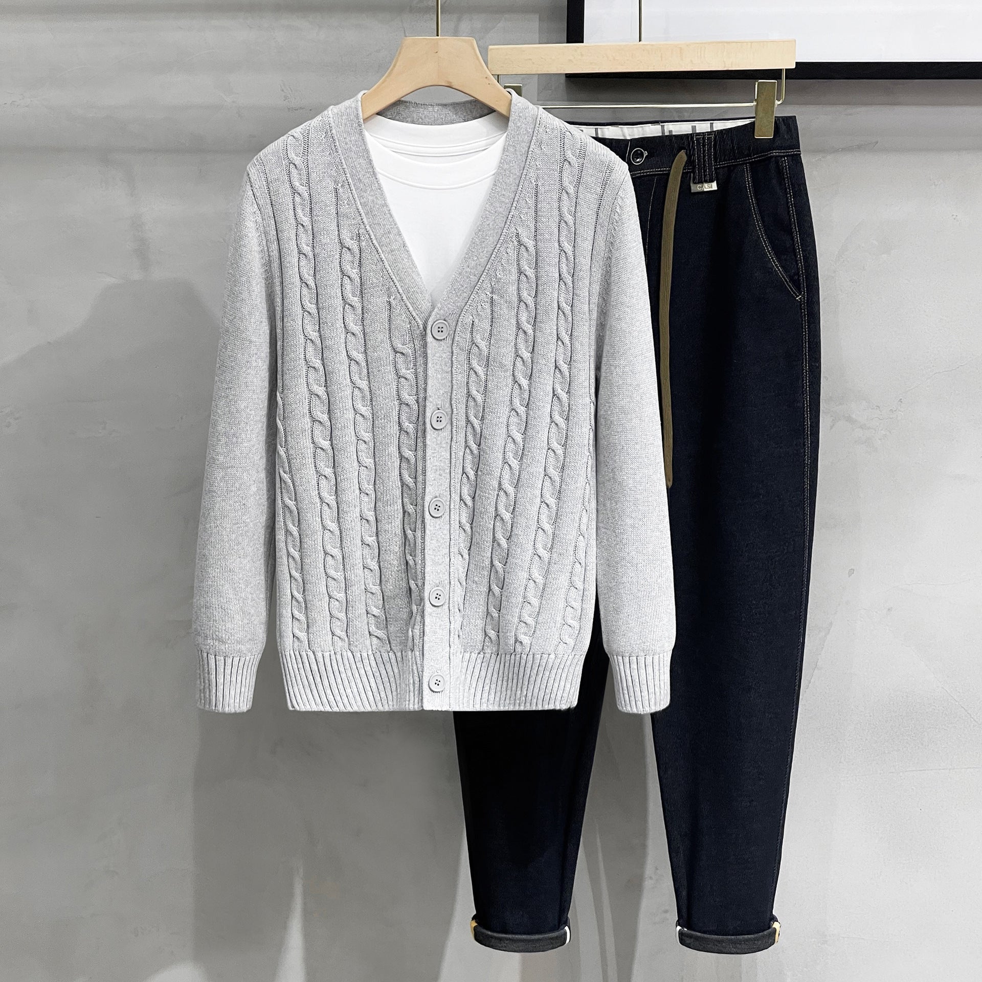 Timeless Men’s Knitted Jacket – Autumn Winter Elegance | same ANTHEM