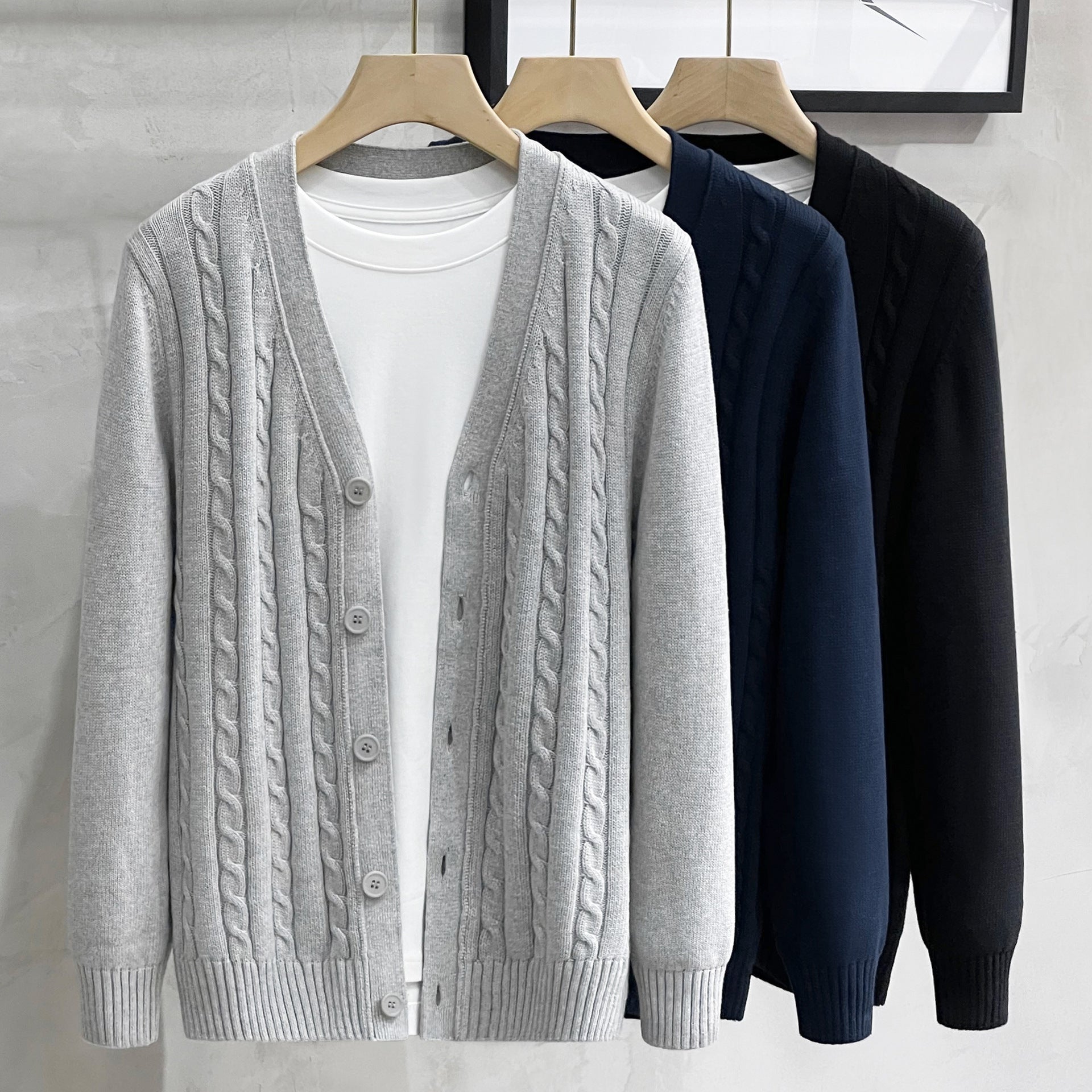 Timeless Men’s Knitted Jacket – Autumn Winter Elegance | same ANTHEM