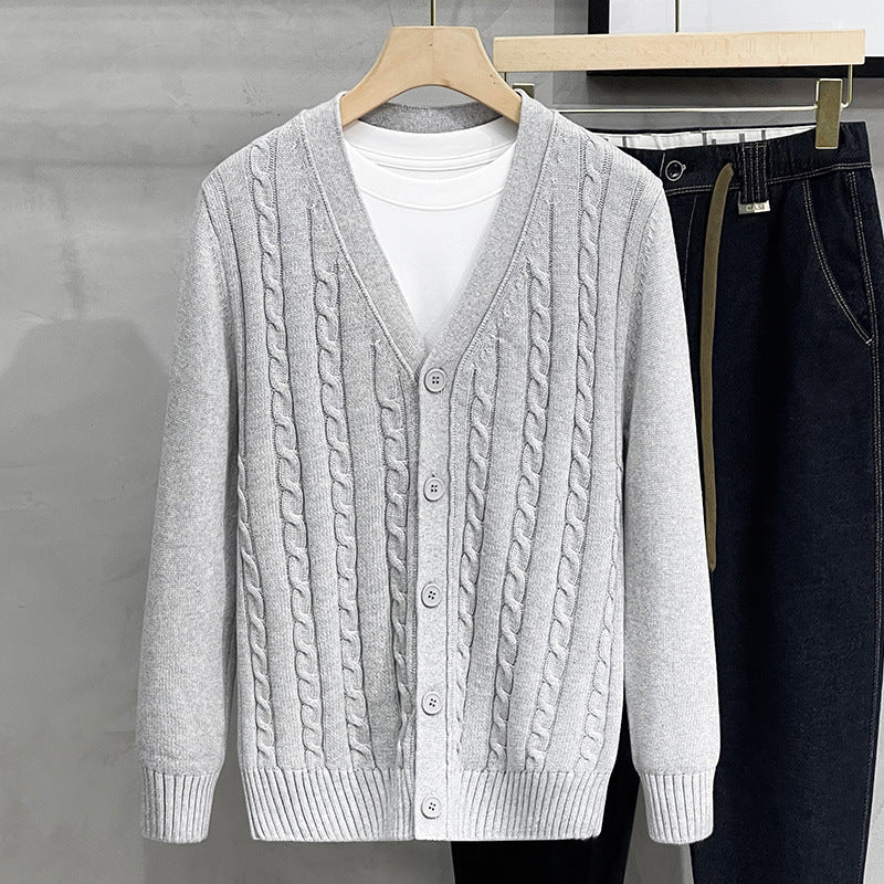 Timeless Men’s Knitted Jacket – Autumn Winter Elegance | same ANTHEM
