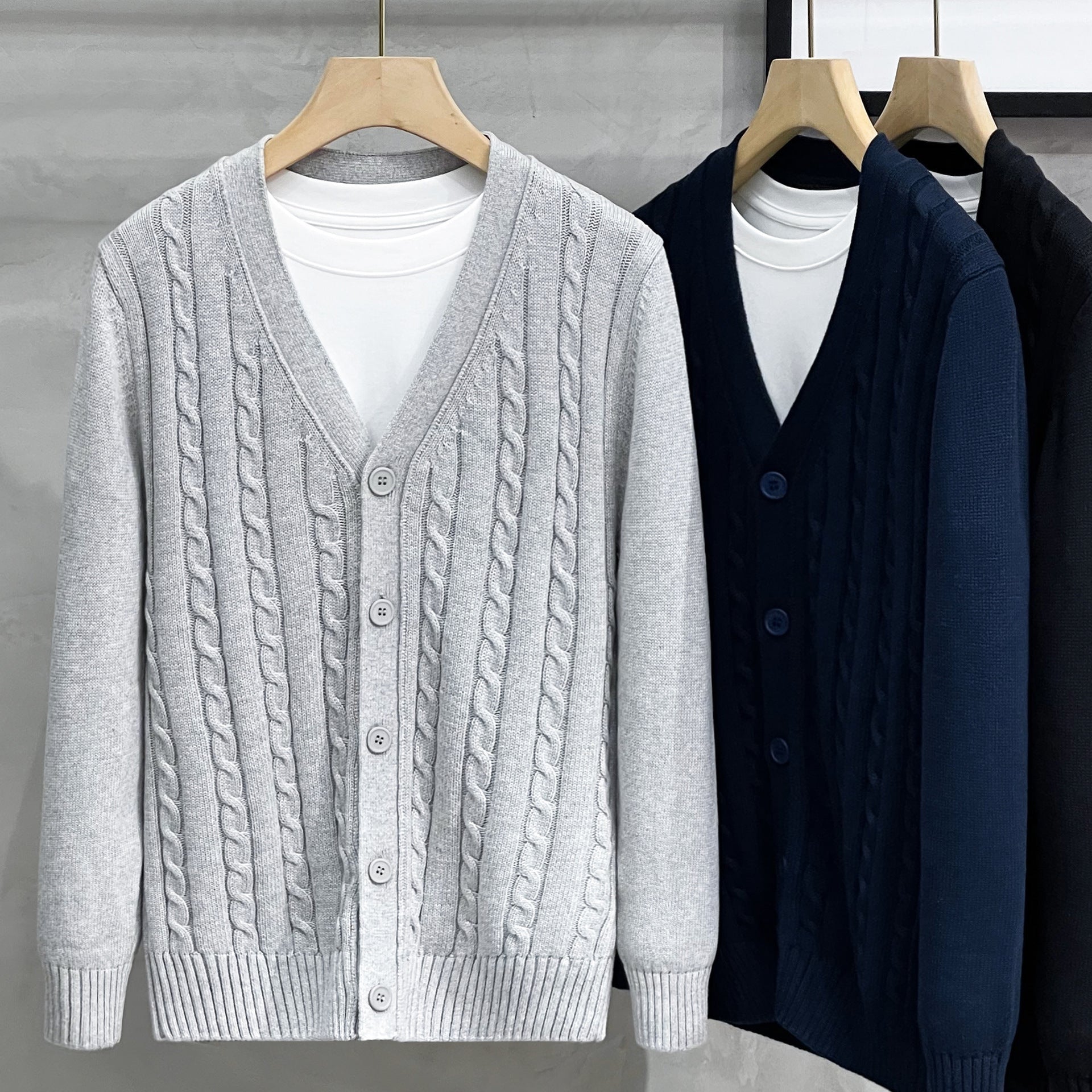 Timeless Men’s Knitted Jacket – Autumn Winter Elegance | same ANTHEM