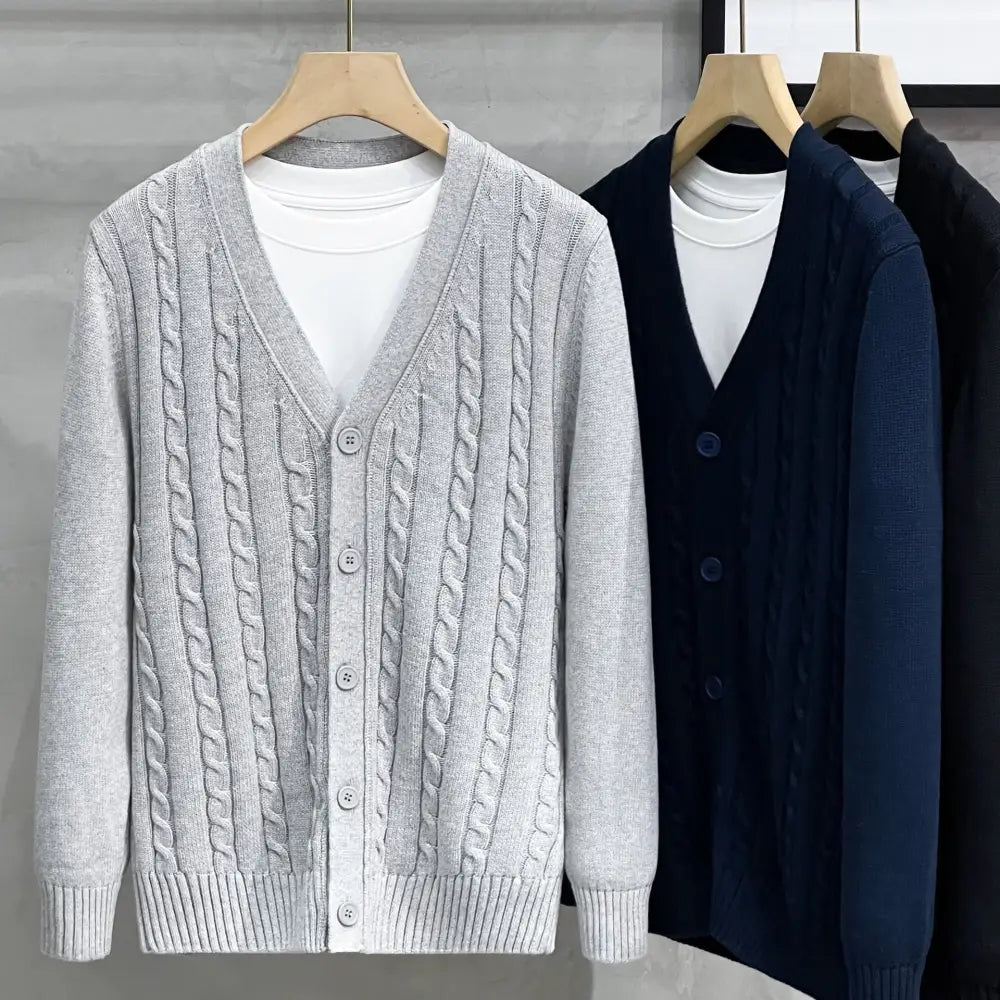Timeless Men’s Knitted Jacket – Autumn Winter Elegance | same ANTHEM