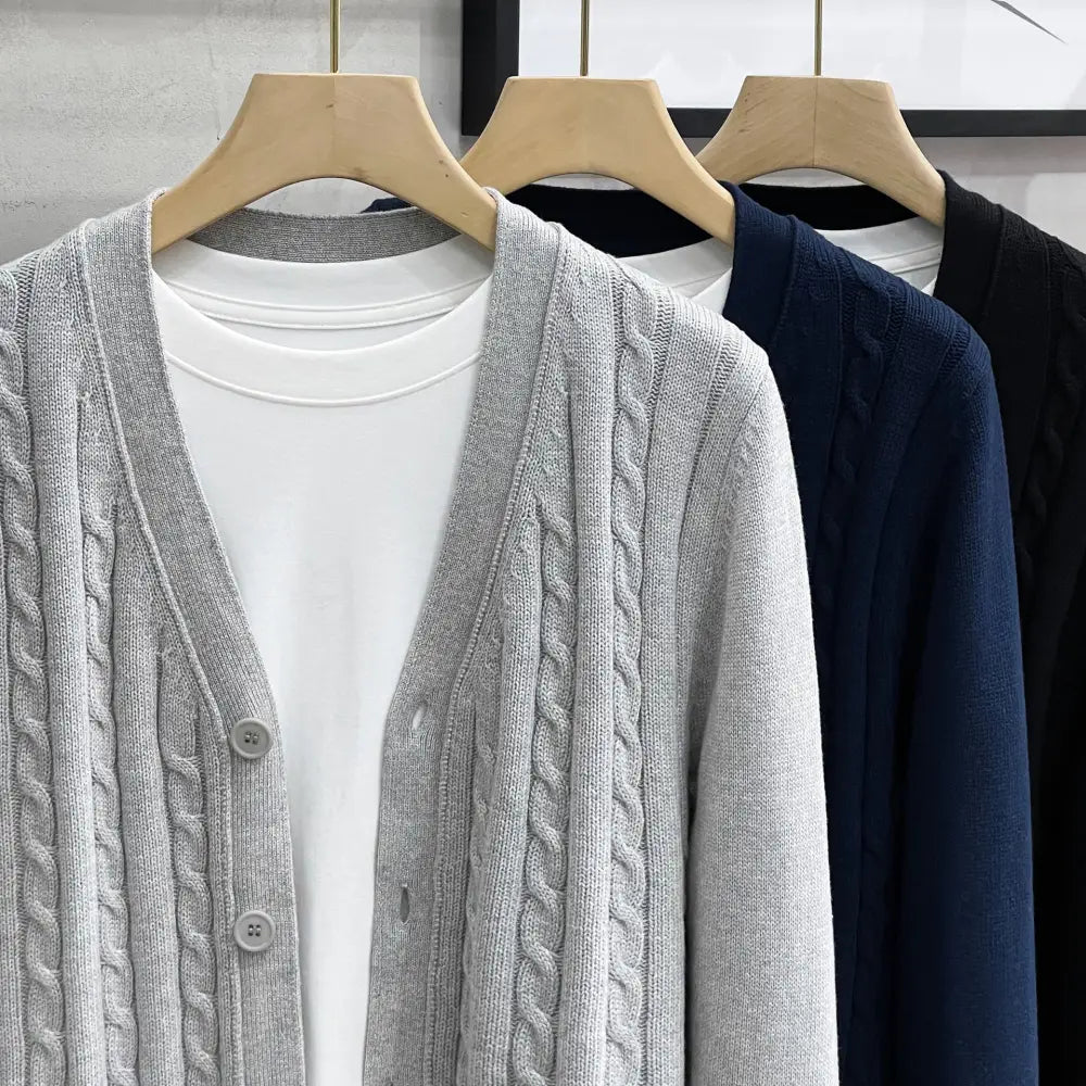 Timeless Men’s Knitted Jacket – Autumn Winter Elegance | same ANTHEM