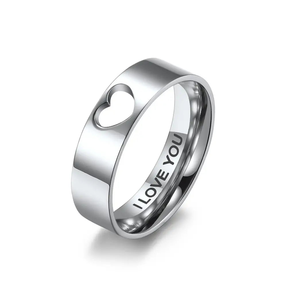 Titanium Heart Hollow Couple Rings – Soulmate Streetwear Jewelry | same ANTHEM. - For Men / 5#