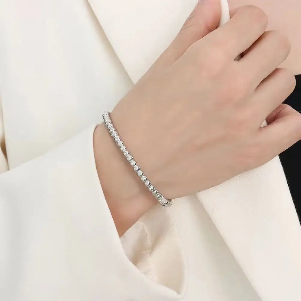 Titanium Steel Bead Bracelet | Boho Chic Love Vibes | same ANTHEM - Silver - Jewellery