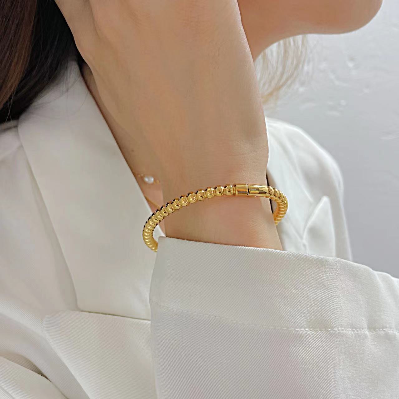 Titanium Steel Bead Bracelet | Boho Chic Love Vibes | same ANTHEM - Jewellery