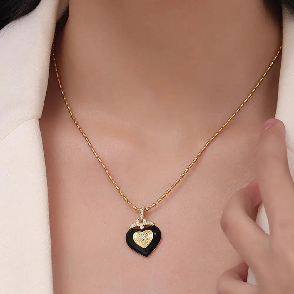 Titanium Steel Heart Necklace – Soulmate Streetwear Jewelry | same ANTHEM. - Gold / One Size