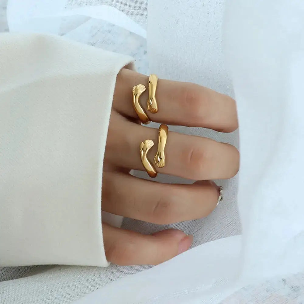 Titanium Steel Hug Ring for Soulmates | same ANTHEM.