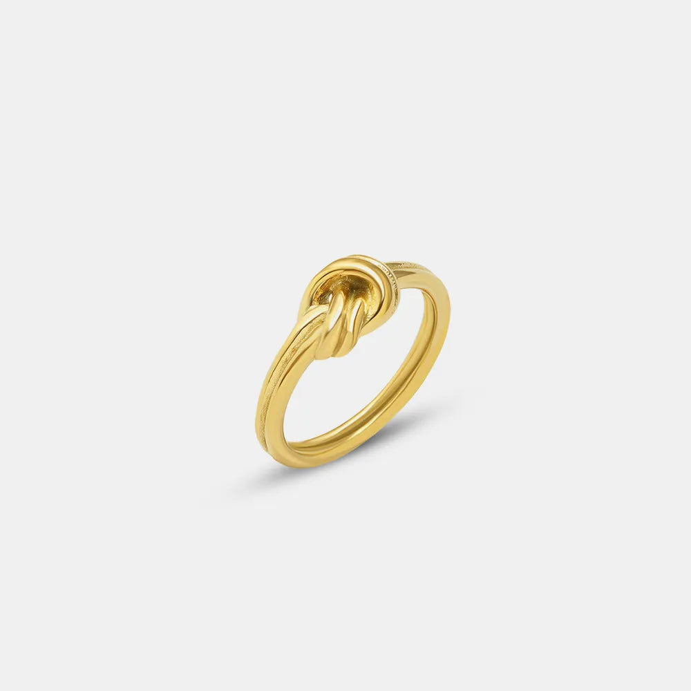 Titanium Steel Knot Ring – Minimalist Statement Jewelry | same ANTHEM. - Gold / 7