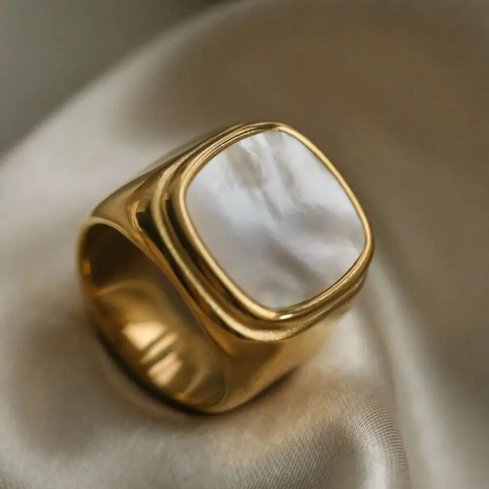 Titanium Steel Shell Ring – Soulmate & Best Friend Boho Jewelry | Same Anthem - Gold / Size 6 - Jewellery