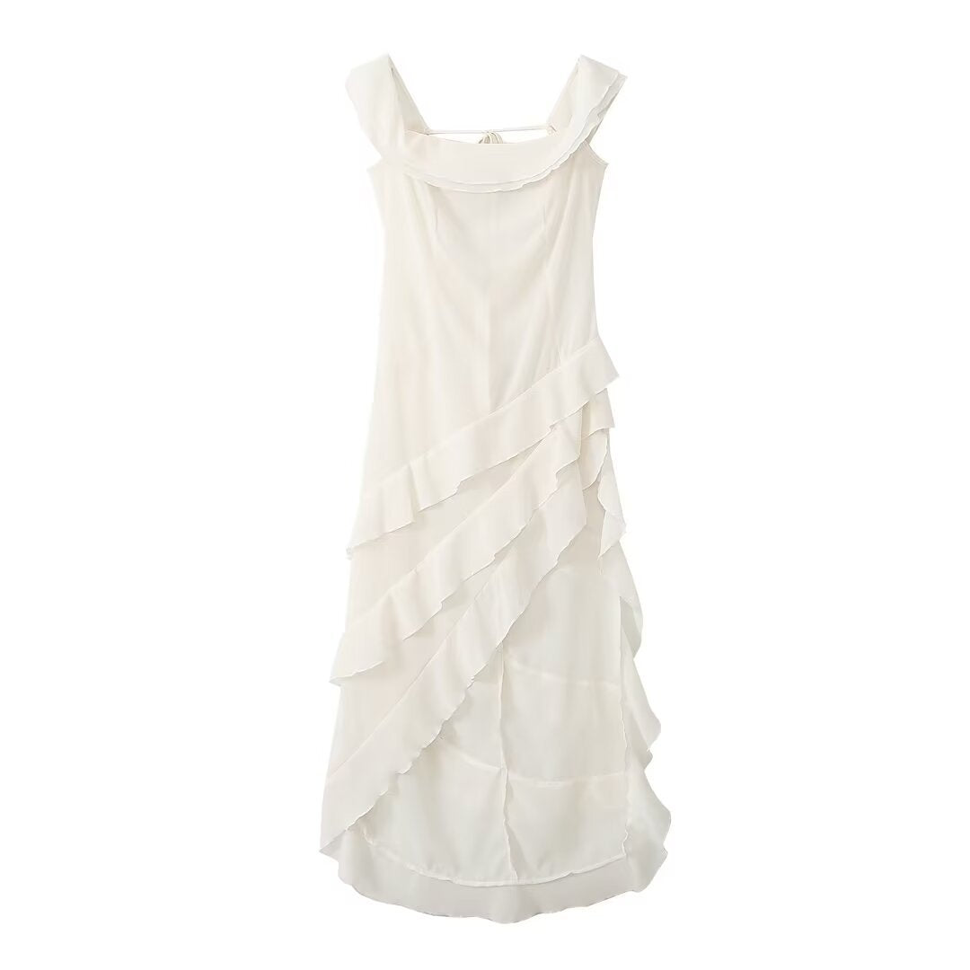 Translucent Chiffon One Shoulder Ruffle Dress – Soulmate Streetwear | same ANTHEM