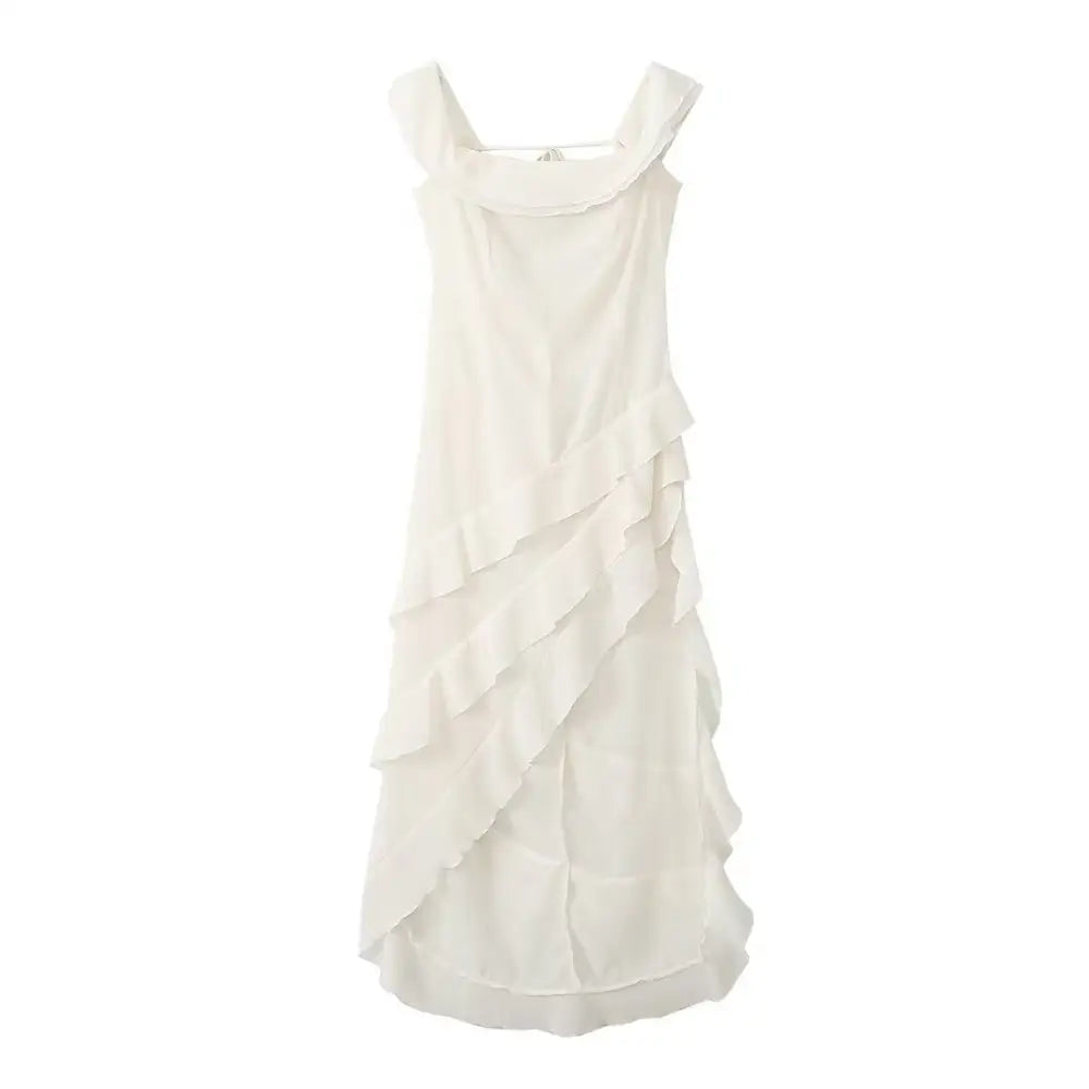 Translucent Chiffon One Shoulder Ruffle Dress – Soulmate Streetwear | same ANTHEM